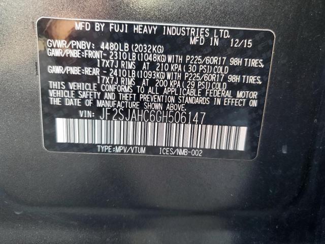 2016 SUBARU FORESTER 2 JF2SJAHC6GH506147