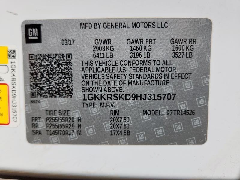 2017 GMC ACADIA LIM 1GKKRSKD9HJ315707