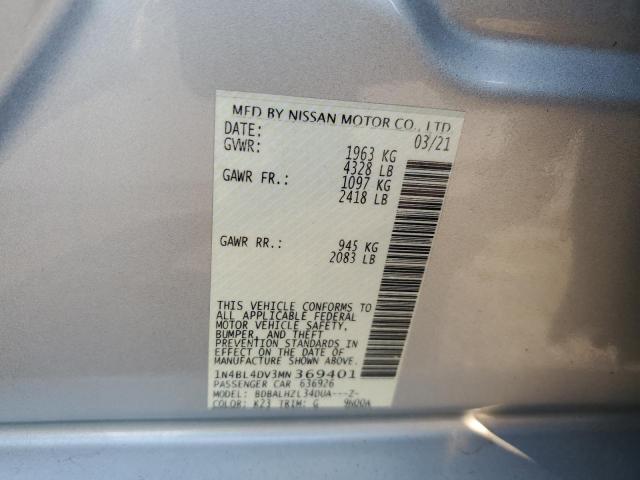 2021 NISSAN ALTIMA SV - 1N4BL4DV3MN369401