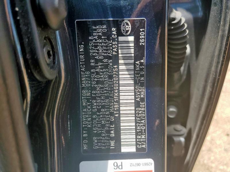 2016 TOYOTA CAMRY LE - 4T1BF1FK4GU207754