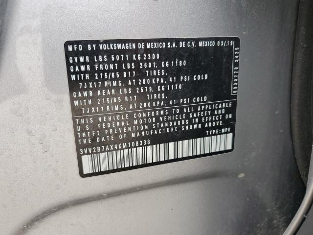 2019 VOLKSWAGEN TIGUAN SE - 3VV2B7AX4KM108338