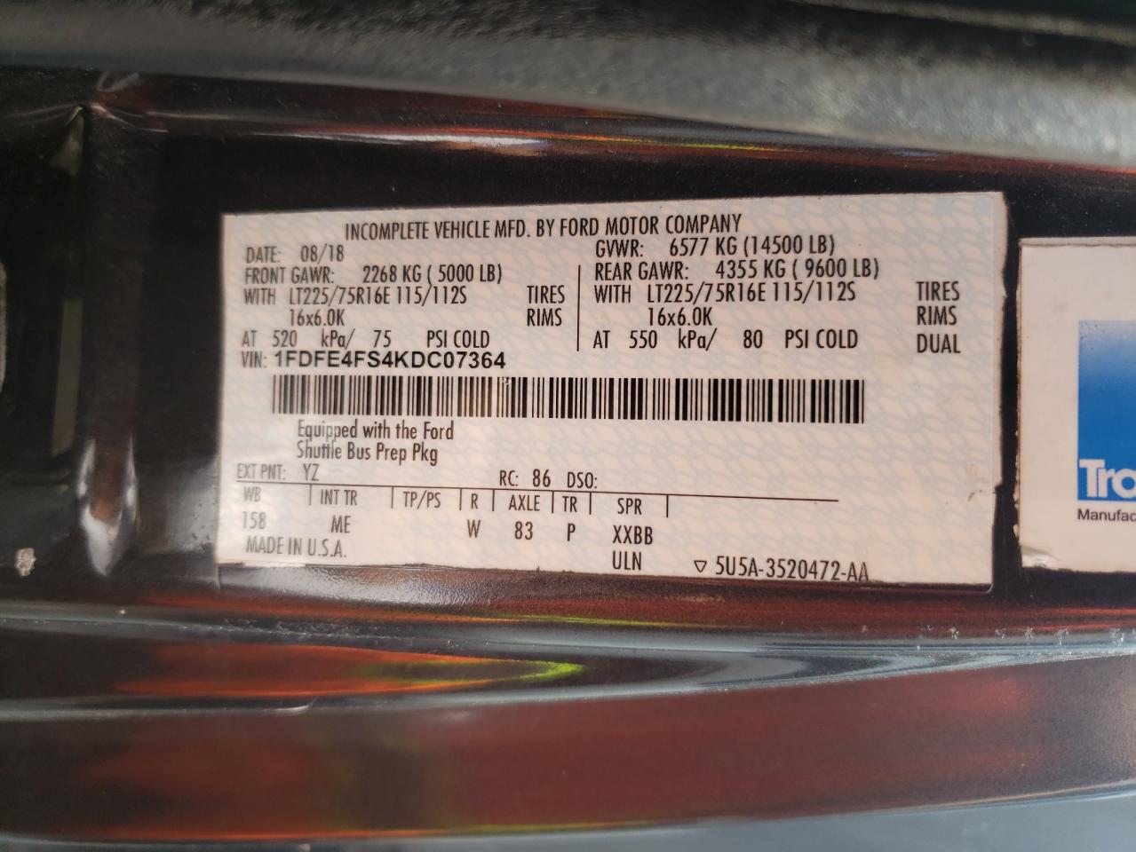 FORD ECONOLINE E450 SUPER DUTY CUTAWAY VAN