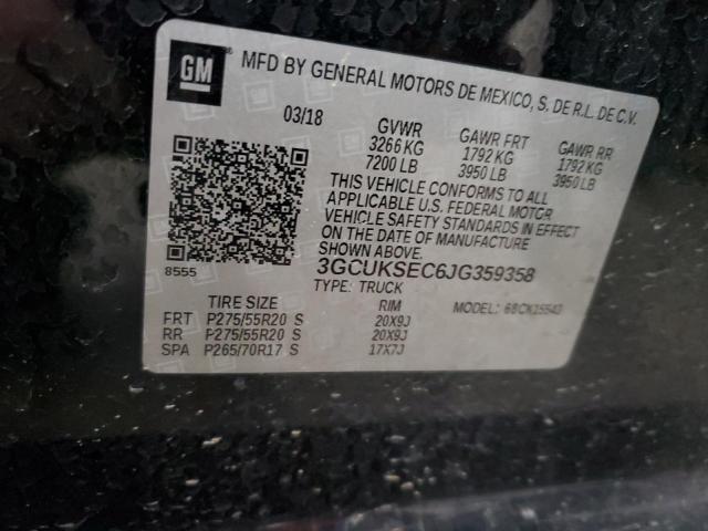 2018 CHEVROLET SILVERADO K1500 LTZ 3GCUKSEC6JG359358