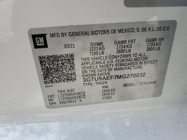 2021 GMC SIERRA K15 3GTU9AEF7MG270032
