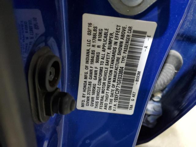 2016 HONDA CIVIC EX 19XFC2F71GE033804