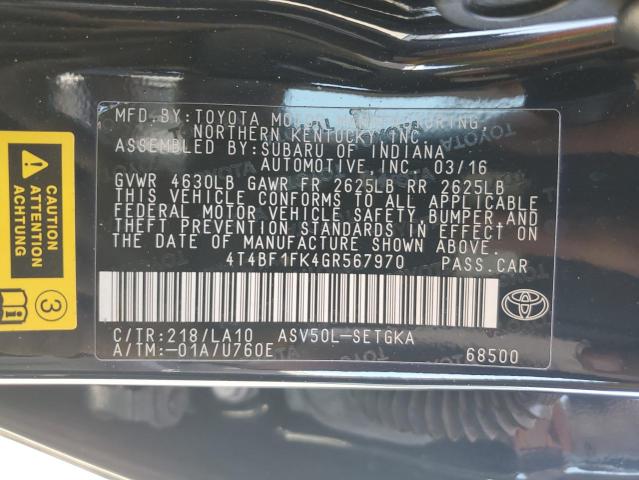 2016 TOYOTA CAMRY LE - 4T4BF1FK4GR567970