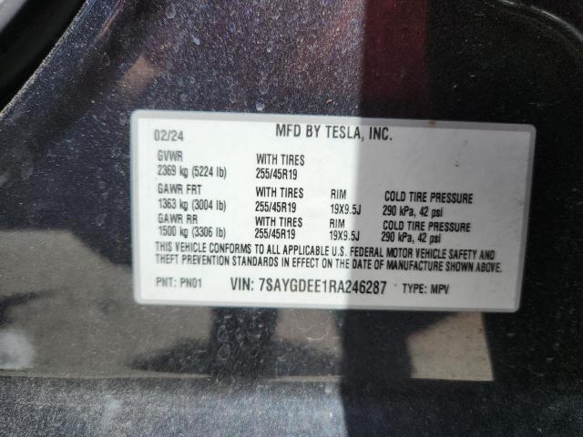 2024 TESLA MODEL Y - 7SAYGDEE1RA246287