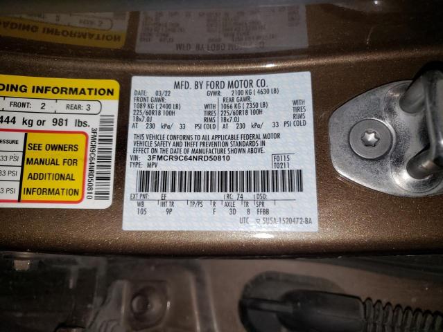 2022 FORD BRONCO SPO 3FMCR9C64NRD50810