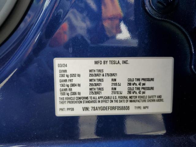 2024 TESLA MODEL Y 7SAYGDEF0RF058808