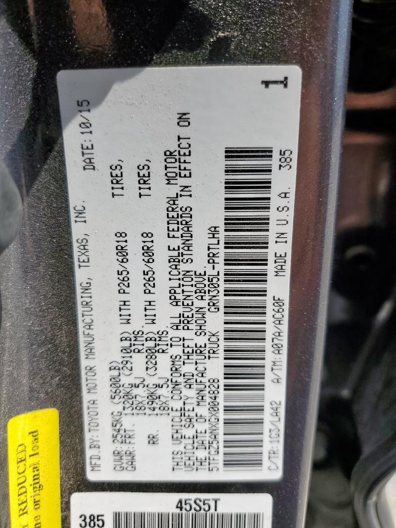 2016 TOYOTA TACOMA DOU - 5TFGZ5ANXGX004828