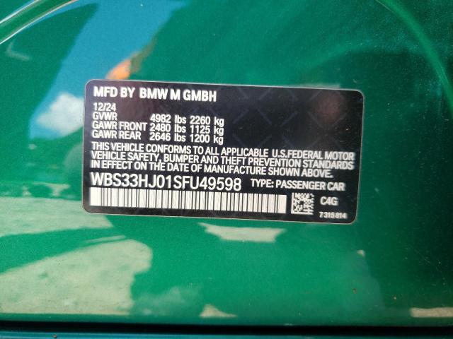 2025 BMW M3 COMPETI WBS33HJ01SFU49598