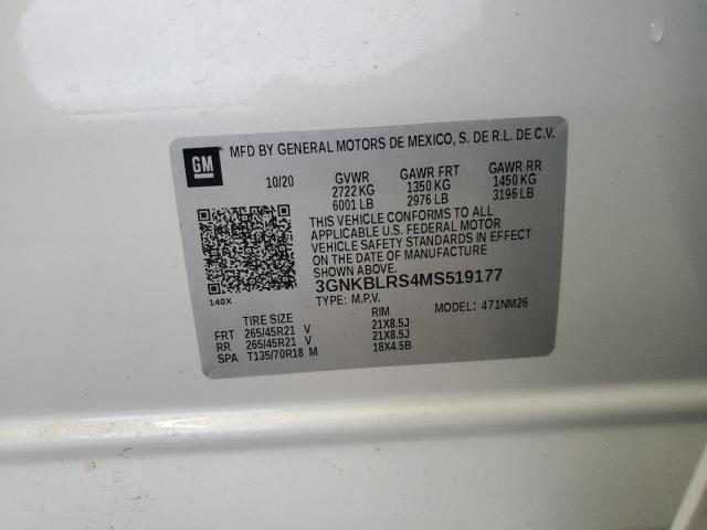 2021 CHEVROLET BLAZER PRE 3GNKBLRS4MS519177