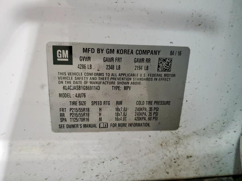 2016 BUICK ENCORE KL4CJASB1GB691143