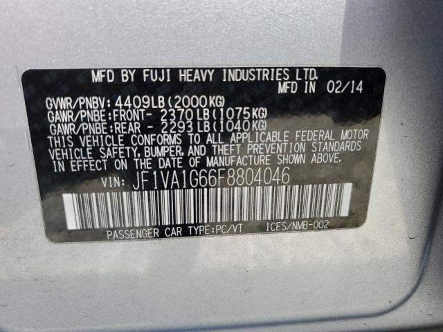 2015 SUBARU WRX LIMITE JF1VA1G66F8804046