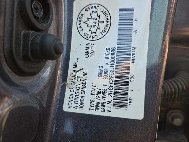 2018 HONDA CIVIC LX - 2HGFC2F52JH000886