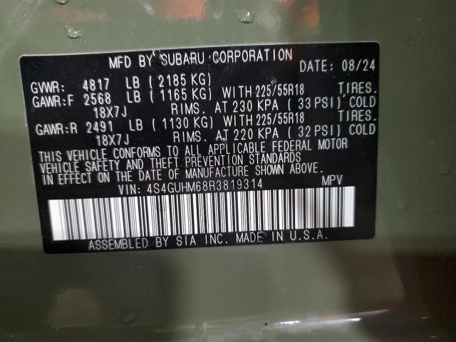 2024 SUBARU CROSSTREK 4S4GUHM68R3819314