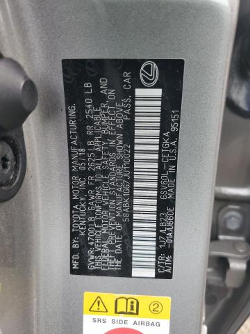 2018 LEXUS ES 350 58ABK1GG7JU110022