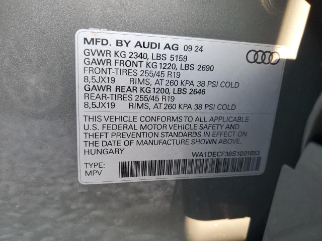 2025 AUDI Q3 PREMIUM WA1DECF38S1001653