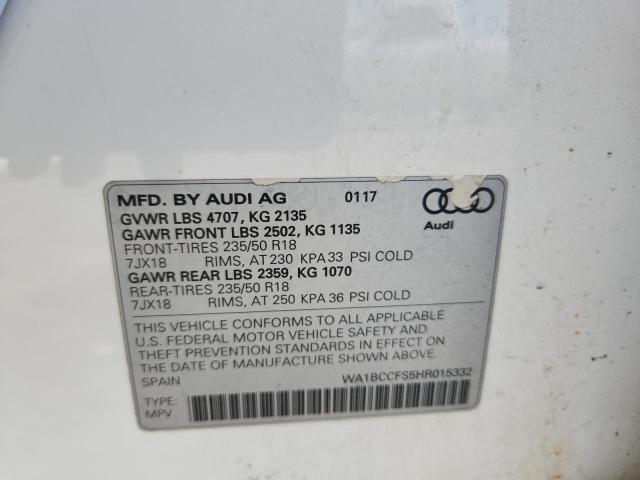 2017 AUDI Q3 PREMIUM WA1BCCFS5HR015332