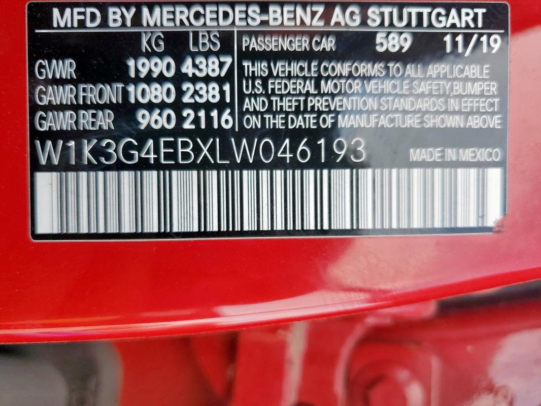 2020 MERCEDES-BENZ A 220 W1K3G4EBXLW046193