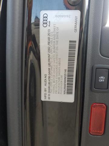 2017 AUDI A4 PREMIUM WAUANAF46HN025146