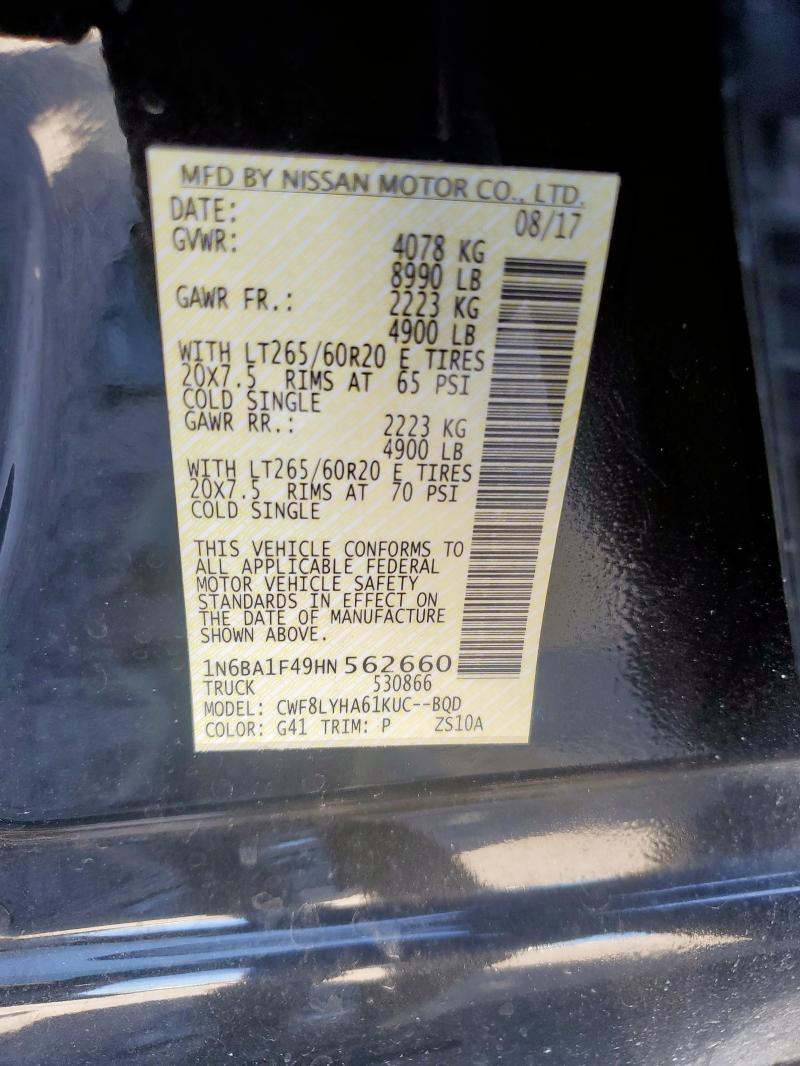 2017 NISSAN TITAN XD SL 1N6BA1F49HN562660