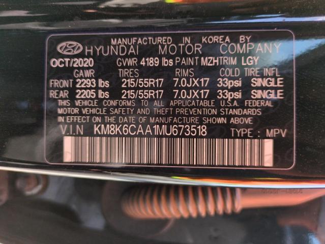 2021 HYUNDAI KONA SEL P KM8K6CAA1MU673518