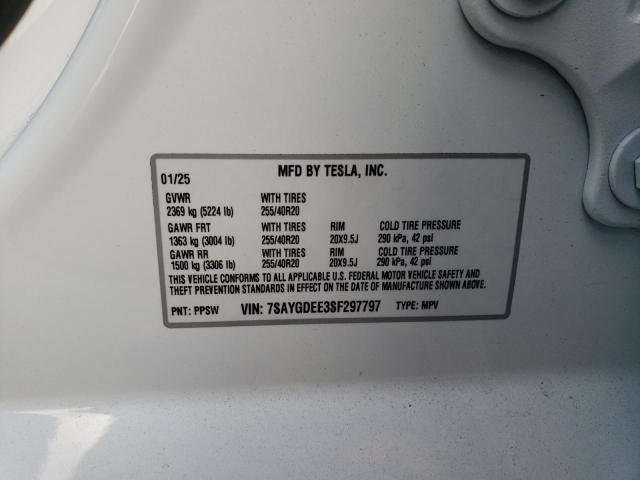 2025 TESLA MODEL Y 7SAYGDEE3SF297797