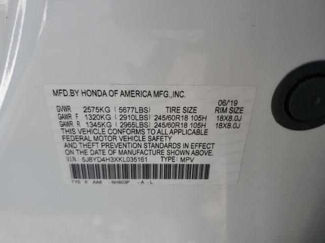 2019 ACURA MDX 5J8YD4H3XKL035161