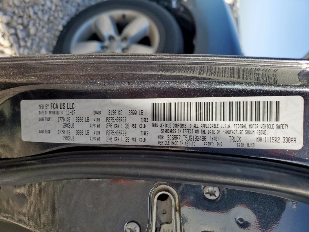 2018 RAM 1500 SLT 3C6RR7LT5JG182486