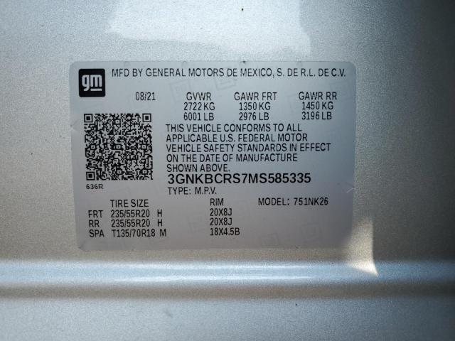 2021 CHEVROLET BLAZER 2LT 3GNKBCRS7MS585335