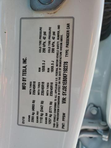 2019 TESLA MODEL 3 5YJ3E1EB0KF192278