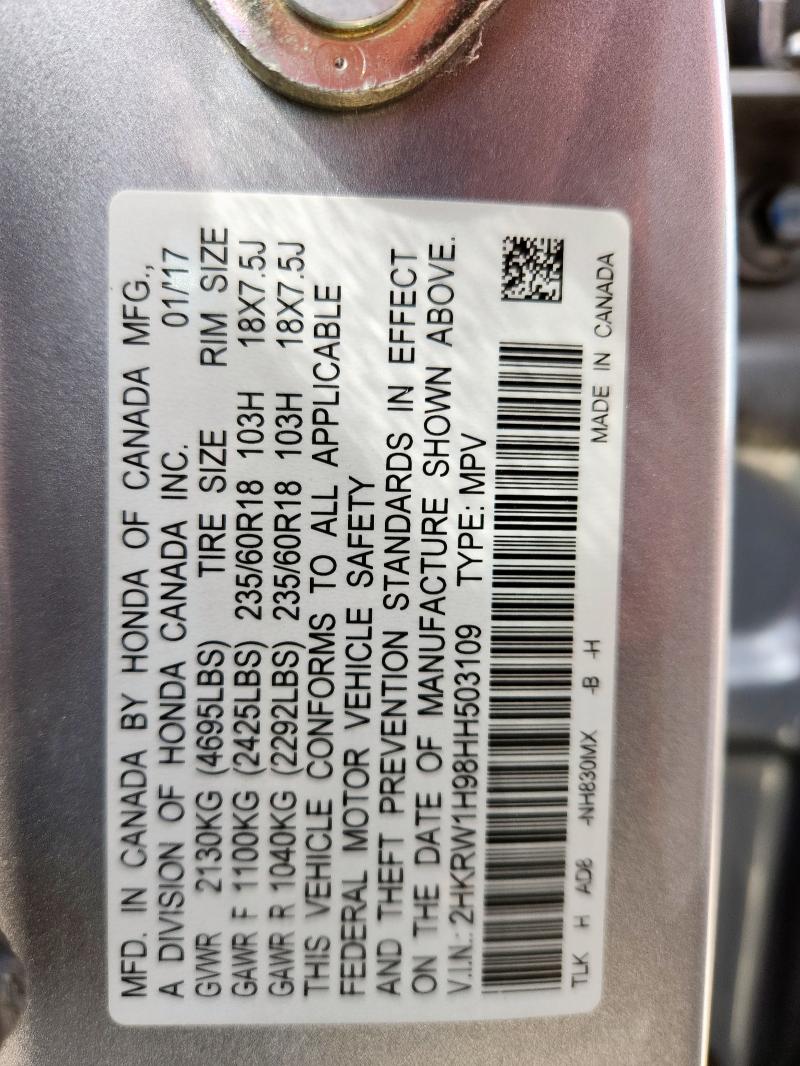 2017 HONDA CR-V TOURI 2HKRW1H98HH503109