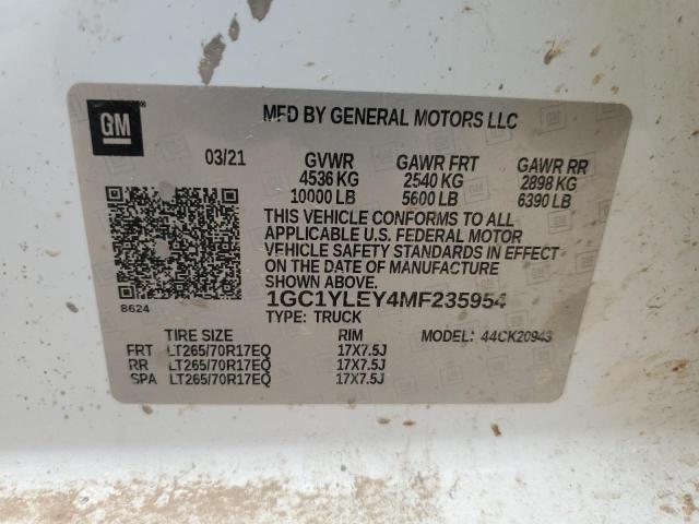 2021 CHEVROLET SILVERADO - 1GC1YLEY4MF235954