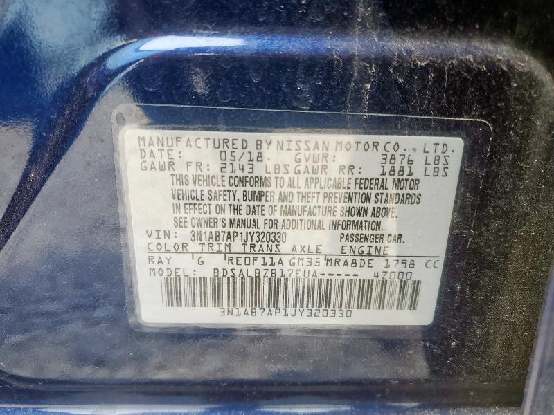 2018 NISSAN SENTRA S 3N1AB7AP1JY320330