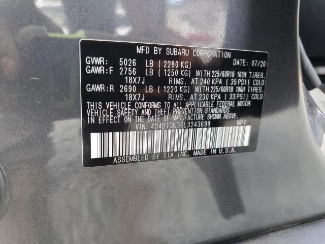2020 SUBARU OUTBACK LI 4S4BTGND6L3243699