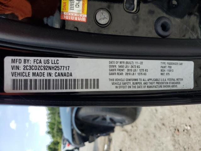 2022 DODGE CHALLENGER 2C3CDZC92NH257717
