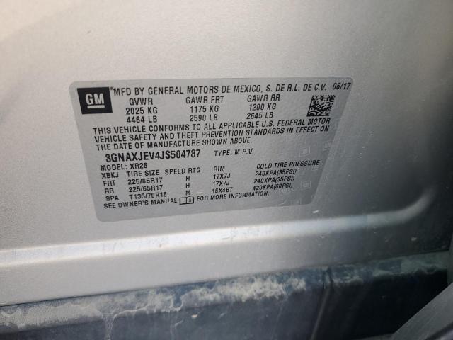 2018 CHEVROLET EQUINOX LT - 3GNAXJEV4JS504787