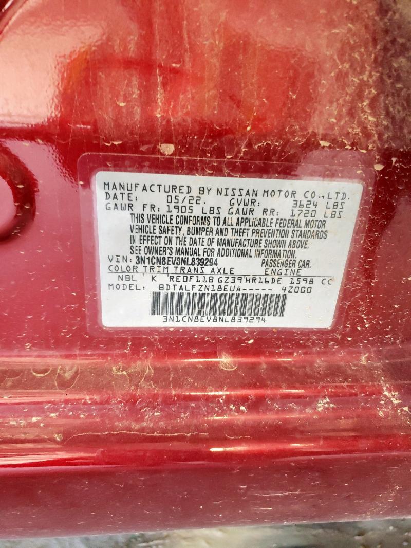 2022 NISSAN VERSA SV 3N1CN8EV8NL839294