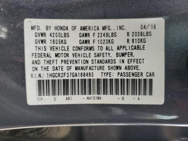 2016 HONDA ACCORD LX 1HGCR2F37GA188490