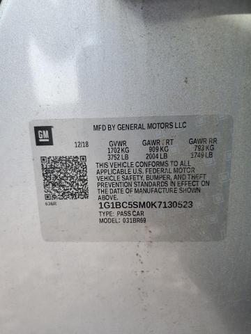 2019 CHEVROLET CRUZE 1G1BC5SM0K7130523