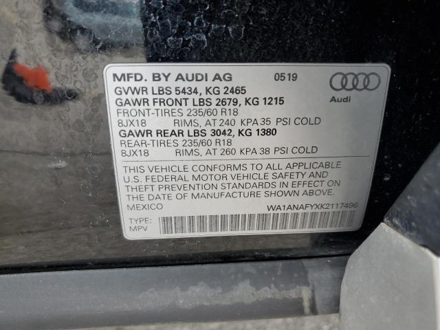 2019 AUDI Q5 PREMIUM WA1ANAFYXK2117496