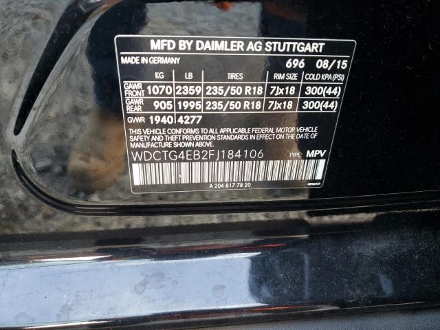 2015 MERCEDES-BENZ GLA 250 WDCTG4EB2FJ184106