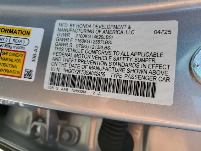 2025 HONDA ACCORD HYB 1HGCY2F53SA042455
