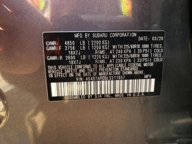 2020 SUBARU OUTBACK TO 4S4BTAPC5L3211957