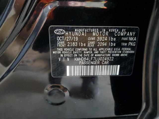 2020 HYUNDAI ELANTRA SEL - KMHD84LF7LU024922