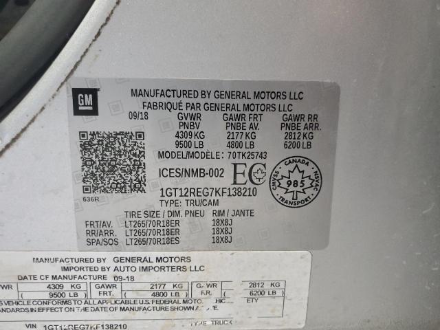 2019 GMC SIERRA K25 1GT12REG7KF138210