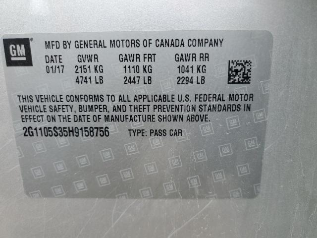 2017 CHEVROLET IMPALA LT 2G1105S35H9158756