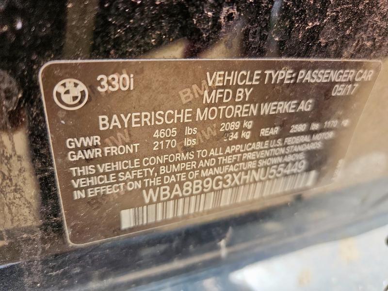 2017 BMW 330 I WBA8B9G3XHNU55449