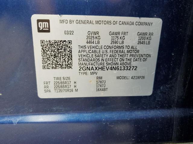 2022 CHEVROLET EQUINOX LS 2GNAXHEV4N6133272